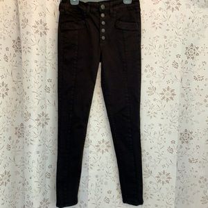 American Eagle Button Fly Black Hi-Rise Jegging Size 12 Extra Long